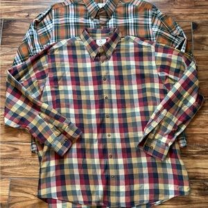 Lot of 2 Viyella Classic Plaid Button Down Shirts for Men size XL